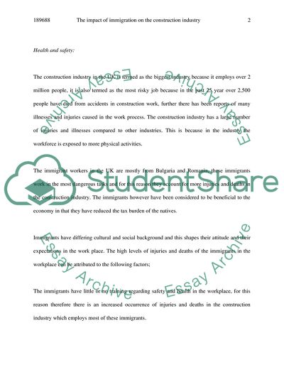 The Impact of Immigration on the Construction Industry