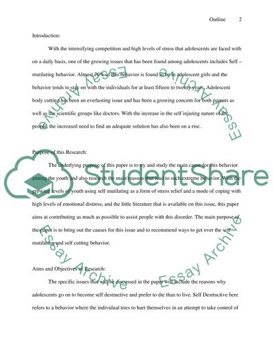 The Body Cutting Nature of Adolescents and Possible Reasons for this Behavior