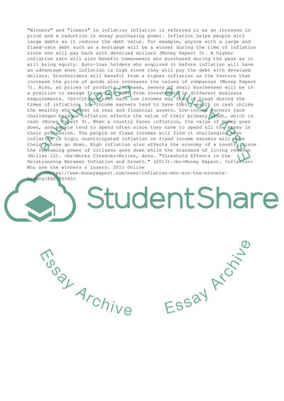 Who are the typical winners and losers in an inflation and how does inflation make them winners or losers