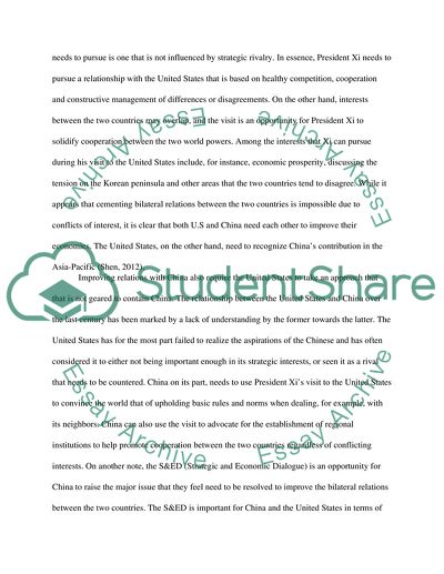 The relations between the U.S. and China