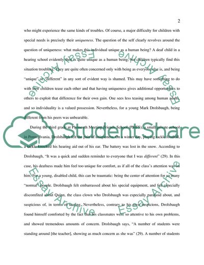 Analysis of Mark Drolsbaughs Deaf Again