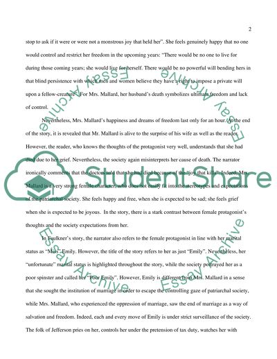 Entrapped Females in Kate Chopins The Story of an Hour and William Faulkners The Rose for Emily