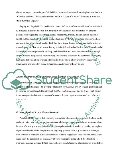 Evaluation of Qualities of Successful Entrepreneurs