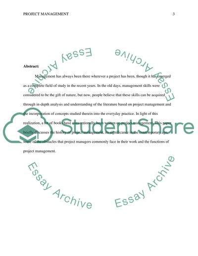 The Evolution of Project Management