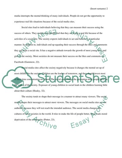 Media of Social Media on the Society