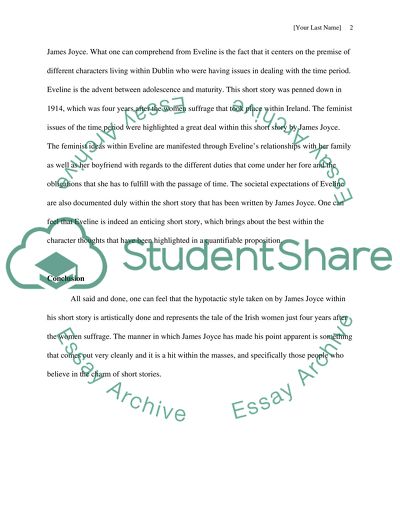 Short Story Eveline by James Joyce