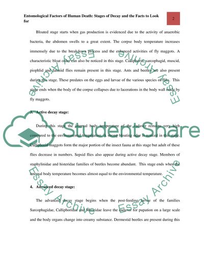 Entomological Factors of Human Death