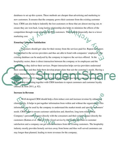Impact of Customer Relationship Management in Hospitality and Tourism
