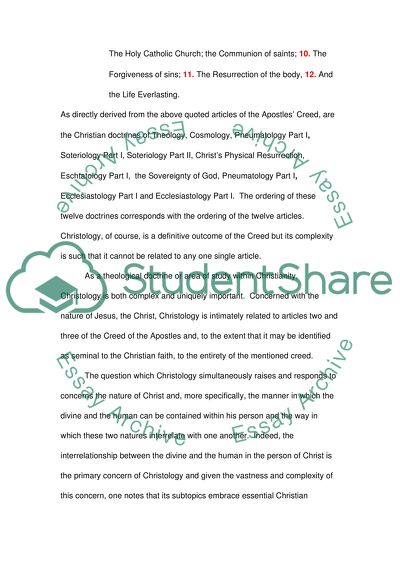 The Determination of the Doctrines Contained within the Apostles Creed