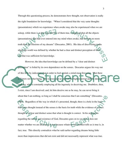 Descartes Account of What Is Necessary for Knowledge