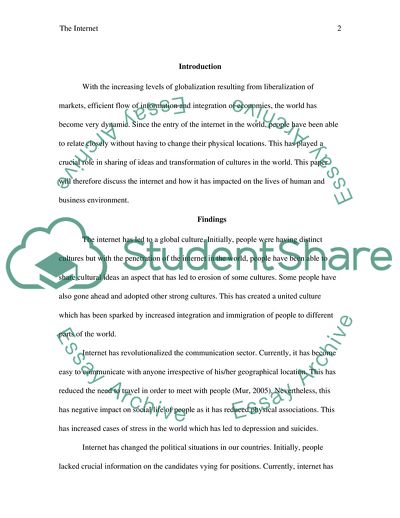 The Internet: The Impact on Our Lives