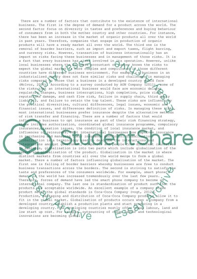 Managing Global Market and Types of Risks