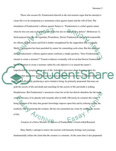 Frankensteins Attempt to abandon the Creature in the Real Monster