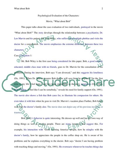 Psychological Evaluation of the Characters: Movie, What about Bob