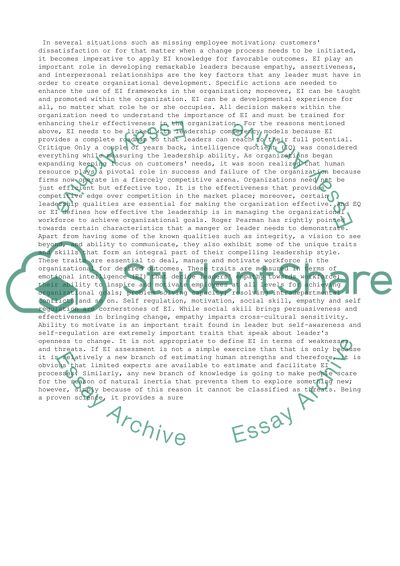 Emotional Intelligence in Enhancing Performance