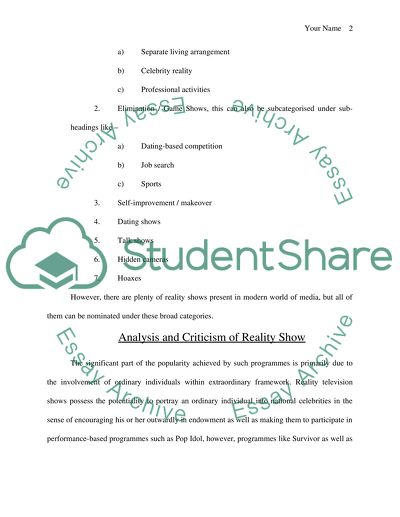 Human Dignity in Reality TV Shows