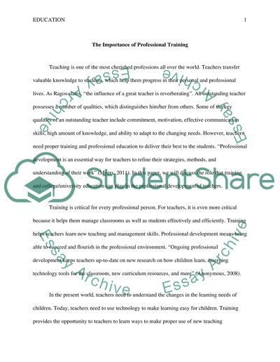 The importance of initial (primary) education in the professional development of teachers