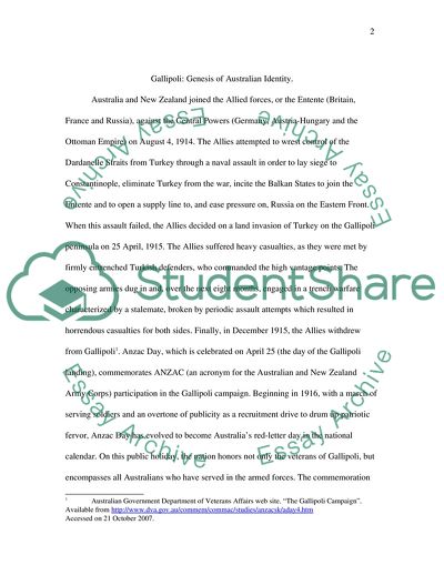 Gallipoli: Genesis of Australian Identity