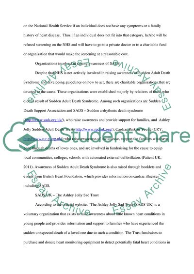 Raising Awareness of SADS - Sudden Adult Death Syndrome