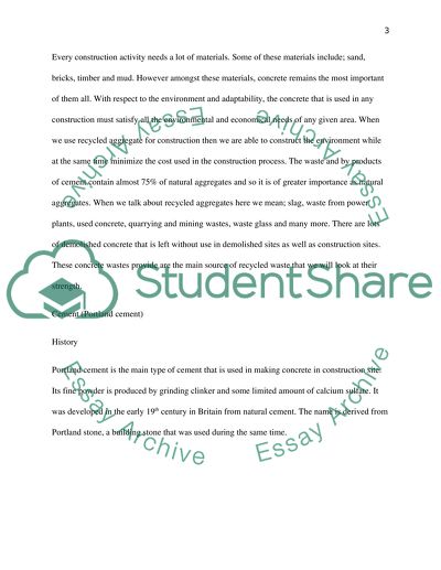 Experimental work on the mechanical properties of concrete using recycled aggregates