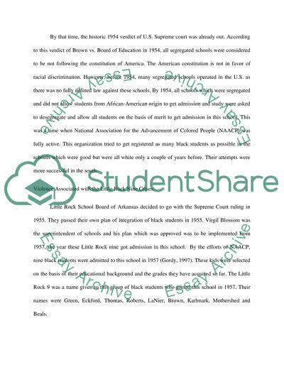 Violence Associated with Integration at Little Rock Central High The Little Rock Nine as Individuals