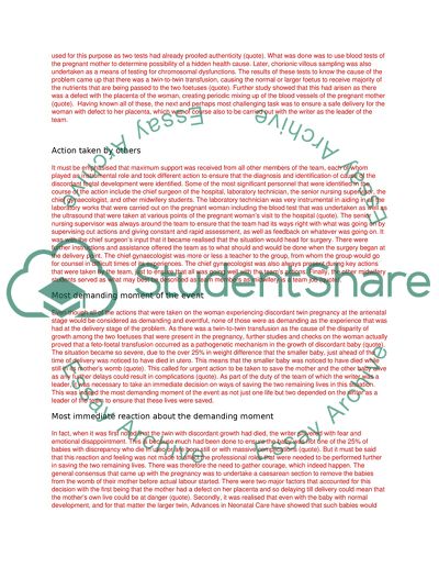 Critical Incident Analysis