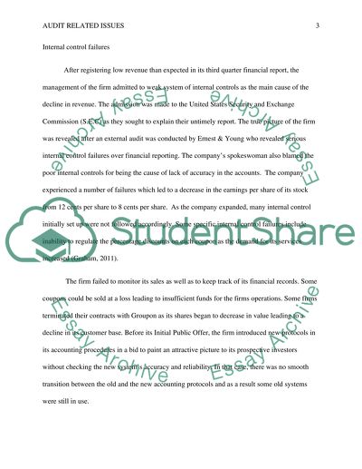 Audit related issues facing Groupon company