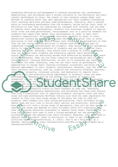 Leadership Motivation and Performance