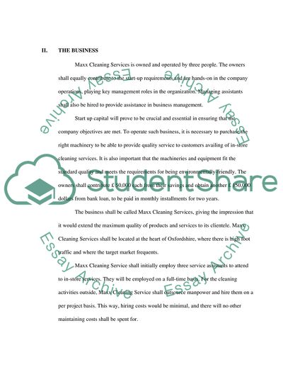Marketing Plan for Maxx Cleaning Station