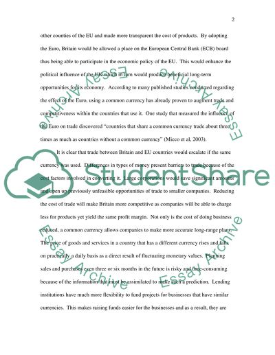 Should Britain adopt the Euro