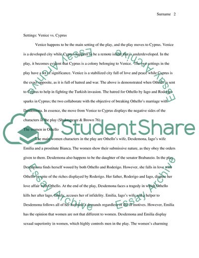 A Study of William Shakespeares Othello