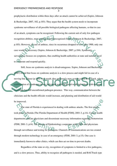 Emergency Preparedness and Response