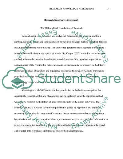 Research Knowledge Assessment