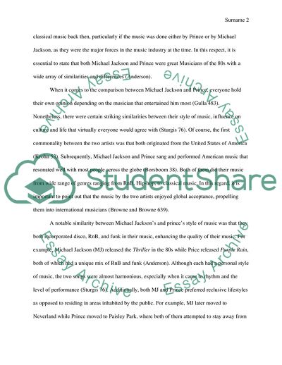 Comparison between Michael Jackson and Prince