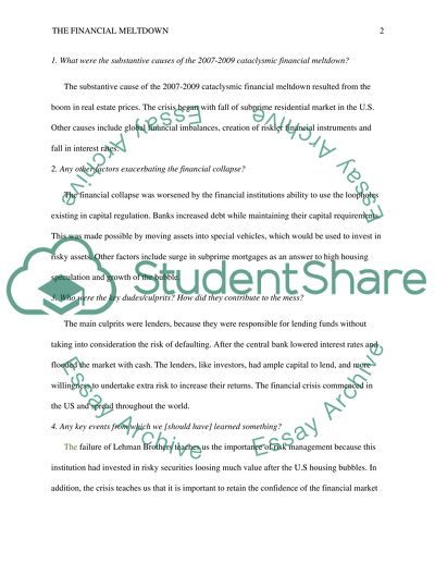 Financial Crisis 2007-09