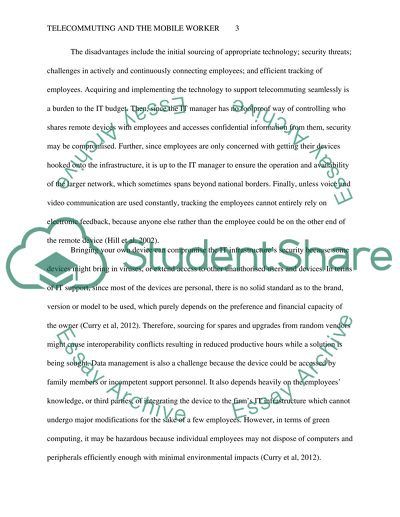 Telecommuting and the mobile worker