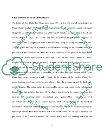 Effect of Market Trends on Chinese Fashion, Britains Fashion Trends in the Philippines, PETA Fashion