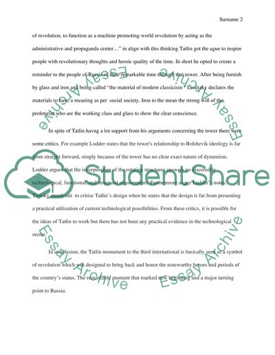 Vladimir Tatlins Monument to the Third International