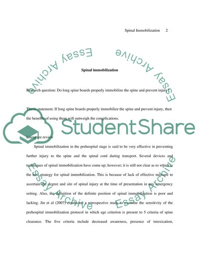Spinal immobilization