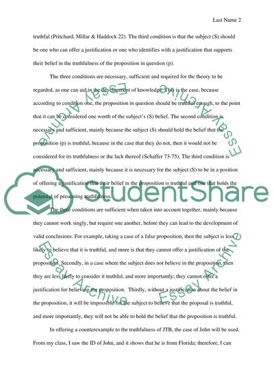 True-Justified-Belief Theory of Knowledge