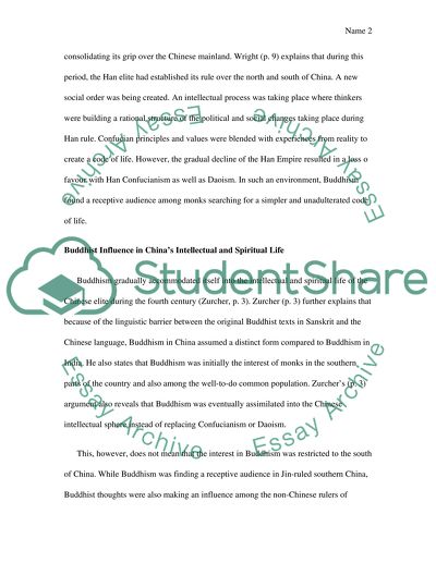 Buddhist Influence in Chinas Intellectual and Spiritual Life