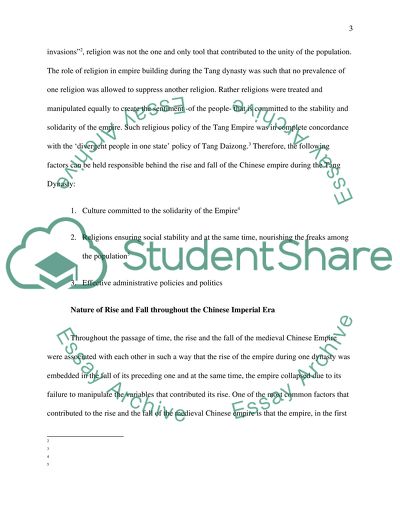 Rise and Fall of Medieval Chinese Empire