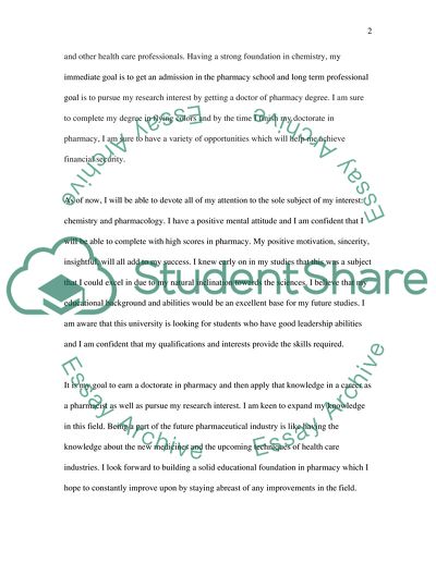 The Goal to Earn a Doctorate in Pharmacy