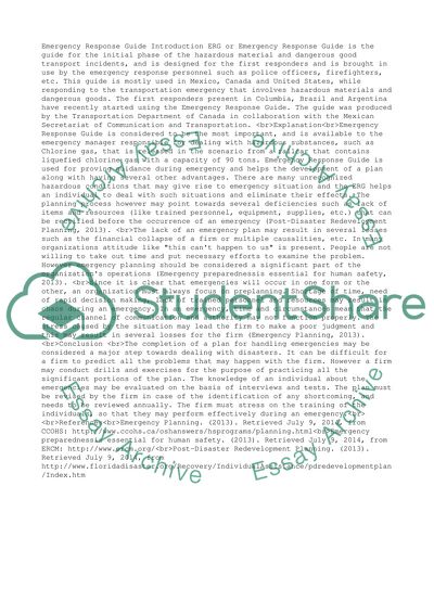 ERG Transportation Performance