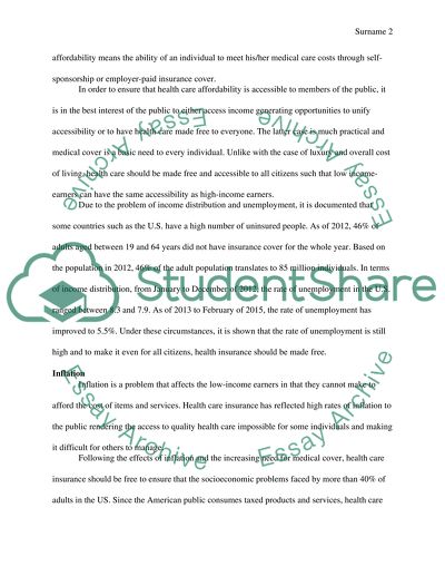 Health insurance should be free