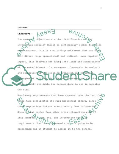Managing Information Security Risks in Global Financial Institutions