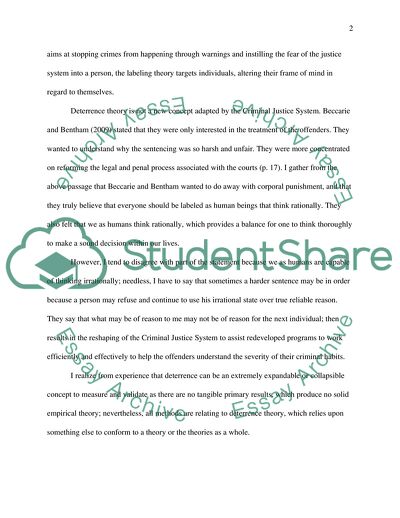 Deterrence and Labeling Theory in Crime Reduction