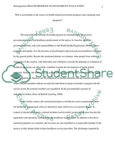 HP4C: Health Program Accountability Evaluation