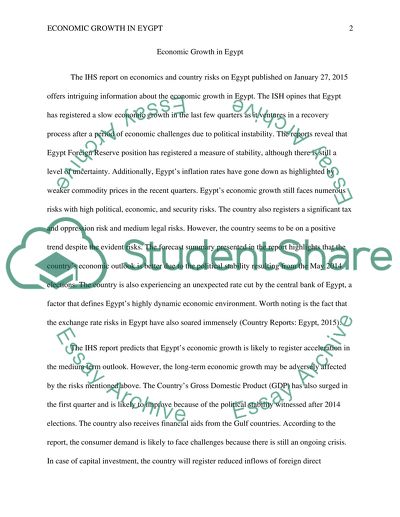 Economic growth in eygpt
