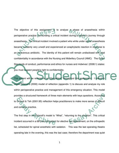 An Aspect of an Anesthesia Practice Drawn from a Patients Journey